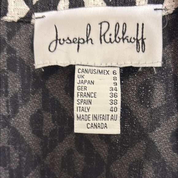 Joseph Ribkoff Black and White Blazer with Geometric and Floral Patterns - Picture 8 of 12